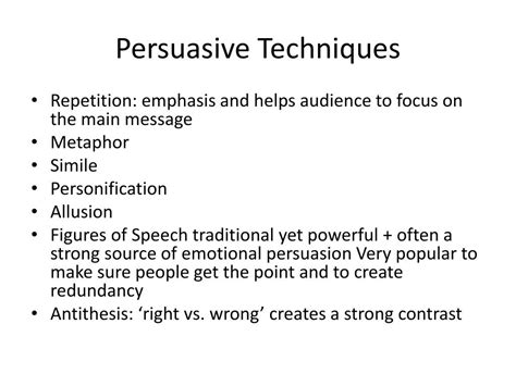 what are persuasive techniques in a speech