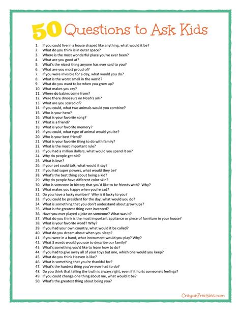 what are some basic questions to ask a child