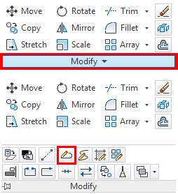 what are some editing modifying commands in autocad