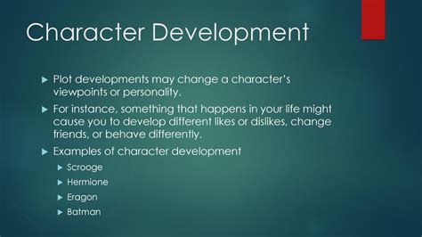what are some examples of character development