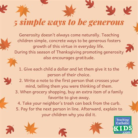 what are some examples of generosity you can think of