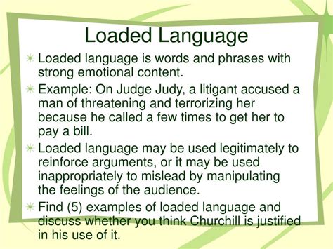 what are some examples of loaded language