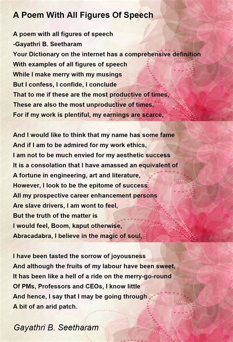what are some examples of poems using figures of speech