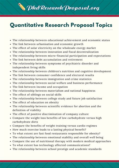 what are some examples of quantitative research topics