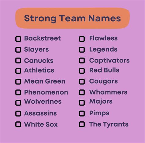 what are some good names for a team