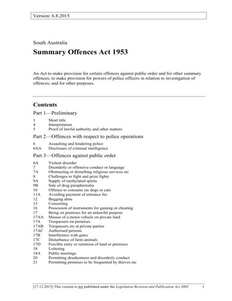 what are summary offences in australia