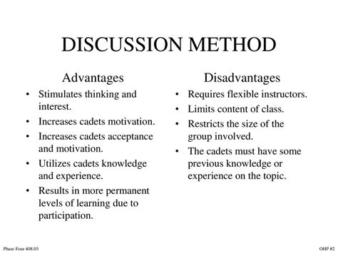 what are the advantages and disadvantages of discussion method