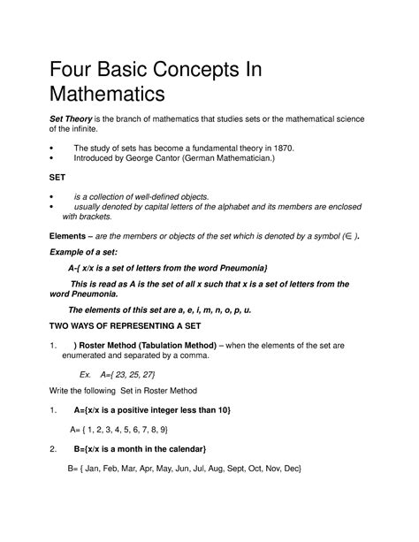 what are the basic concepts in mathematics