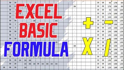 what are the basic formula of ms excel
