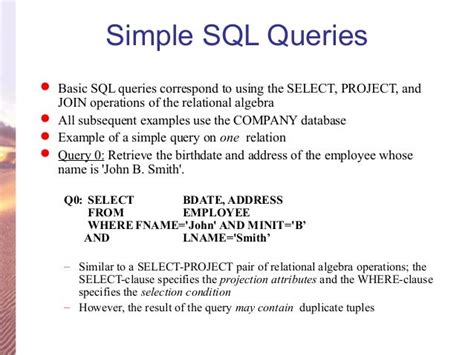 what are the basic sql queries in dbms