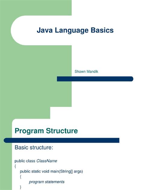what are the basics of java language