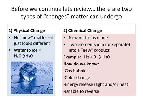 what are the different types of changes that matter can undergo
