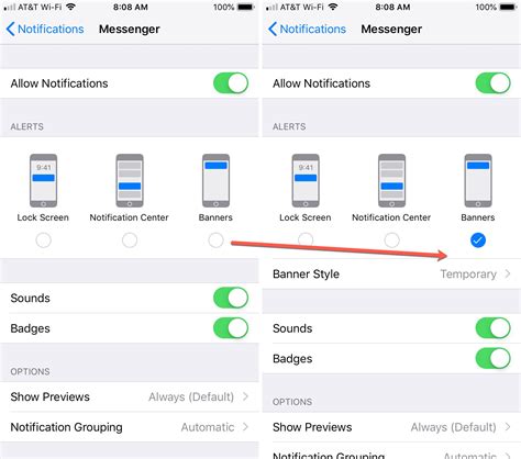 what are the different types of notifications on iphone