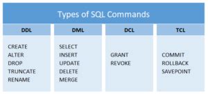 what are the different types of statements in sql