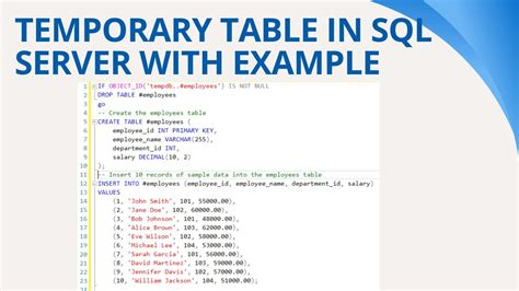 What Are The Different Types Of Temporary Tables In Sql Server