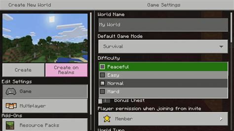 what are the difficulty levels in minecraft