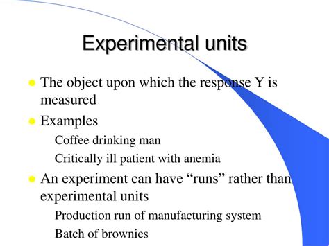 what are the experimental units in an experiment