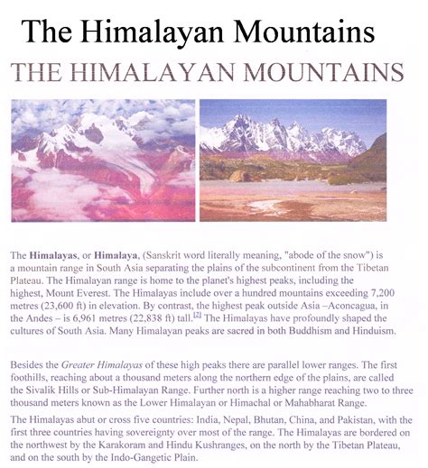 what are the features of himalayan mountains class 9