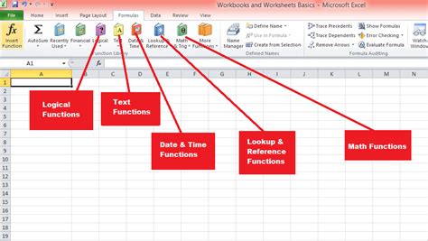 what are the functions available in ms excel