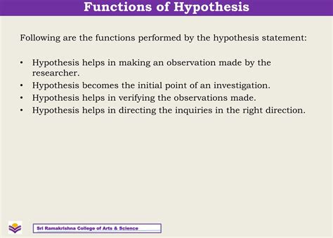 what are the functions of hypothesis in research