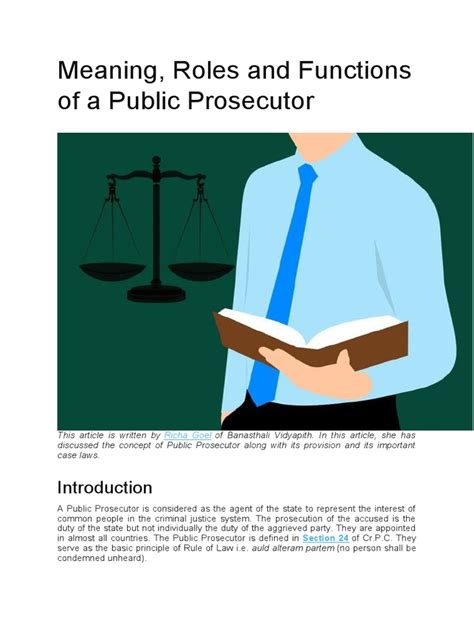 what are the functions of public prosecutor