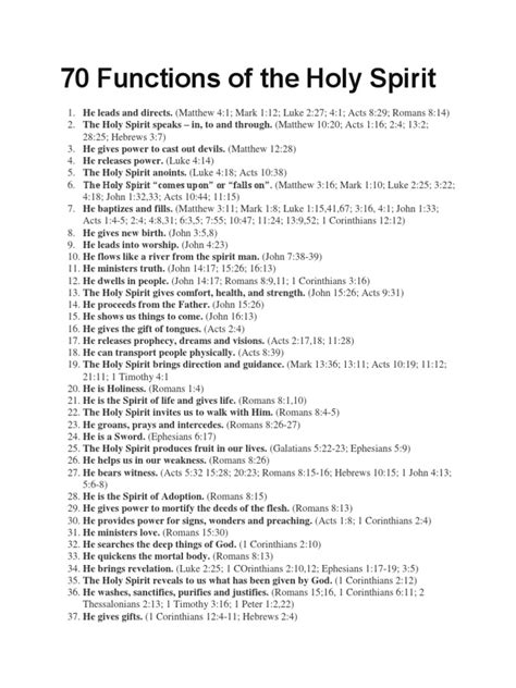 what are the functions of the holy ghost