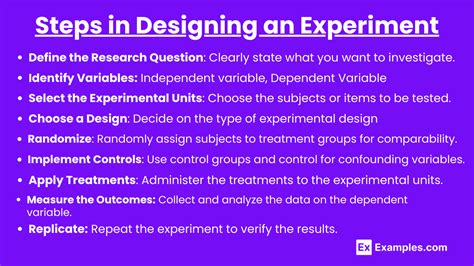 what are the general steps in designing and conducting an experiment
