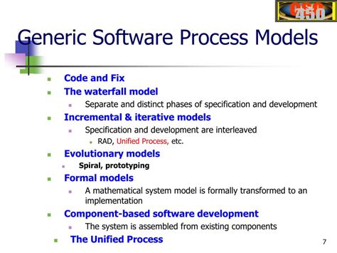 what are the generic software process models