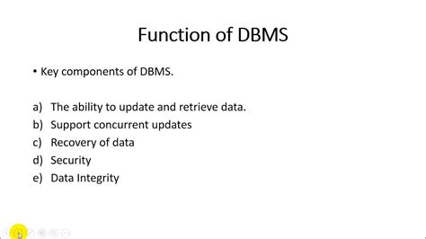 what are the key functions of dbms