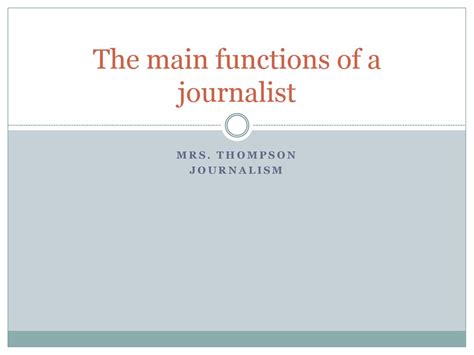 What Are The Main Functions Of Journalism