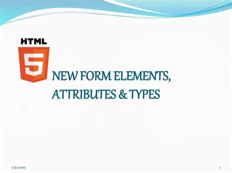 what are the new form elements in html5