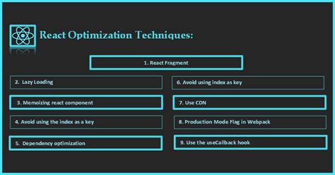 what are the optimization techniques in react