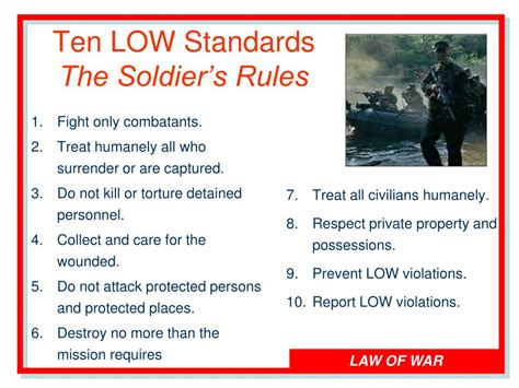 what are the soldier rules
