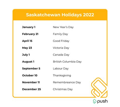 what are the stat holidays in saskatchewan
