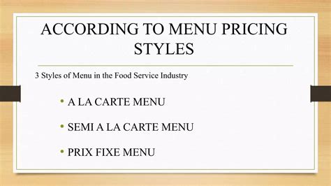 What Are The Three Basic Menu Pricing Styles