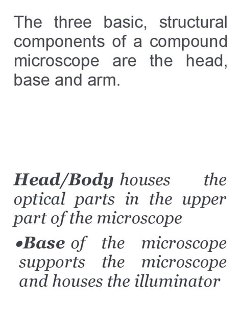 What Are The Three Basic Structural Components Of A Compound Microscope