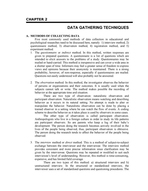 what are the three data gathering techniques and explain