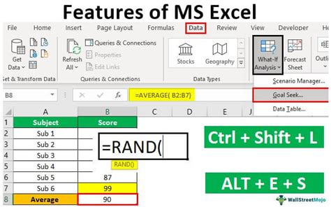 what are the two features of microsoft excel