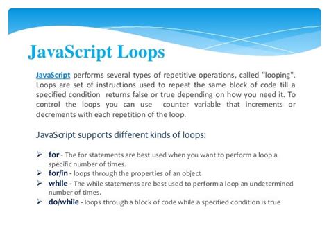 What Are The Two Types Of Loops In Javascript