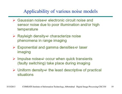 what are the types of noise models