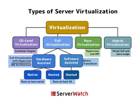 what are the types of server virtualization
