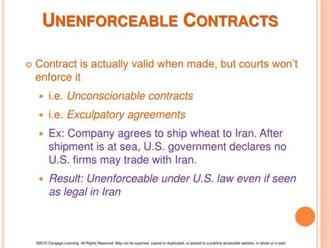 what are the unenforceable contracts