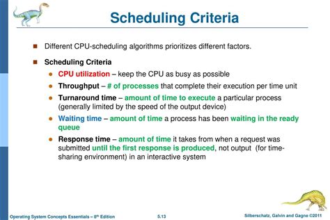 what are the various scheduling criteria for cpu scheduling in os