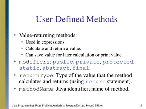 what are user defined methods