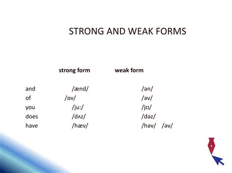 what are weak forms and strong forms