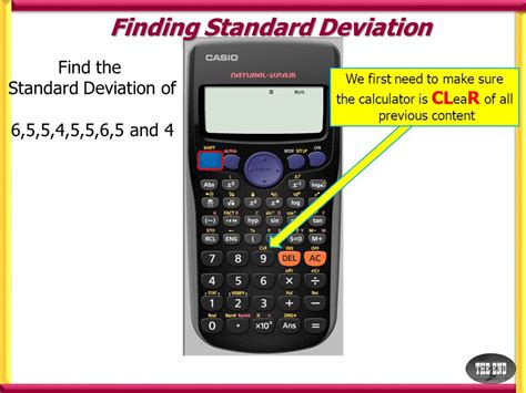 what button is standard deviation on a calculator