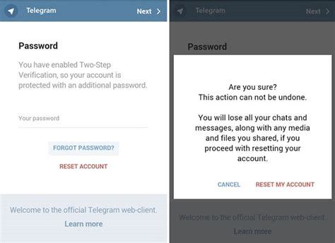 what can i do if i forgot my telegram two step verification code