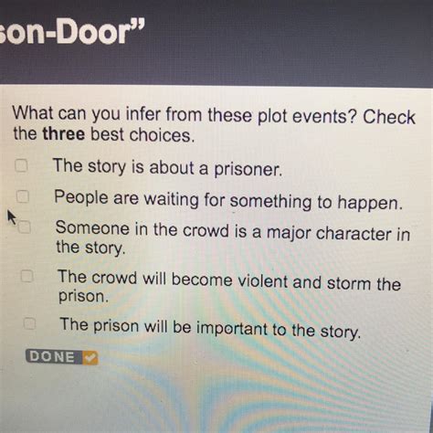 what can the reader infer from these plot events