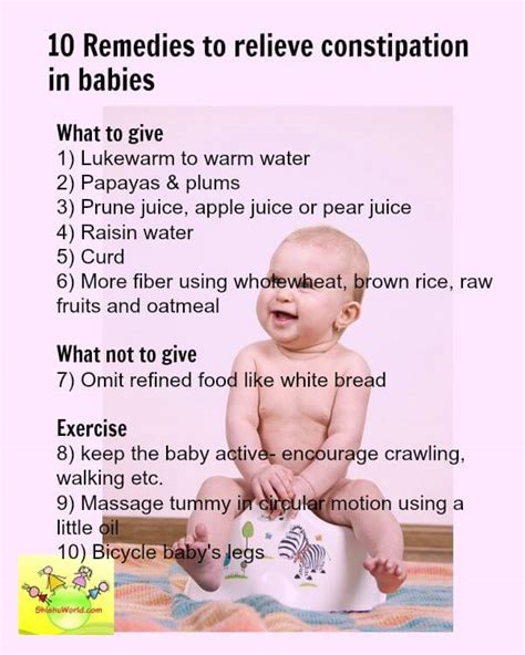 what can you give a 1 month baby for constipation