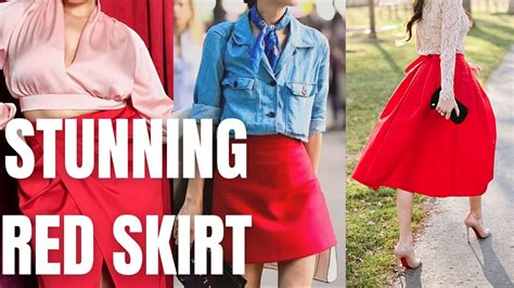 what can you wear with a red skirt
